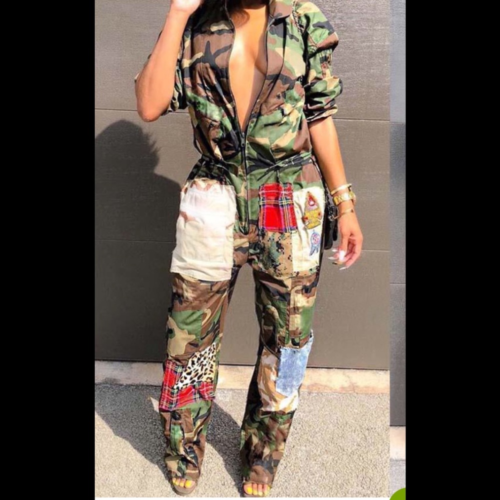 NWOT Camouflage Jumpsuit